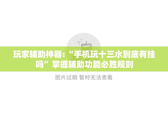 玩家辅助神器:“手机玩十三水到底有挂吗	”掌握辅助功能必胜规则