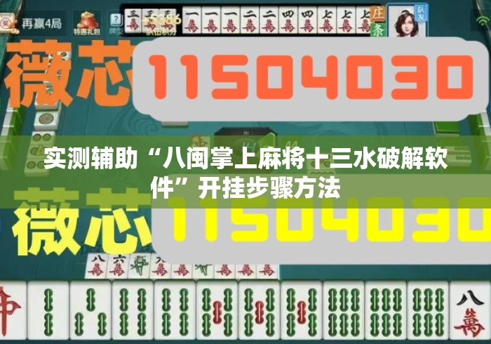实测辅助“八闽掌上麻将十三水破解软件”开挂步骤方法