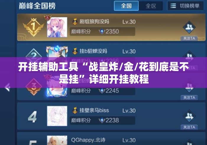 开挂辅助工具“战皇炸/金/花到底是不是挂”详细开挂教程