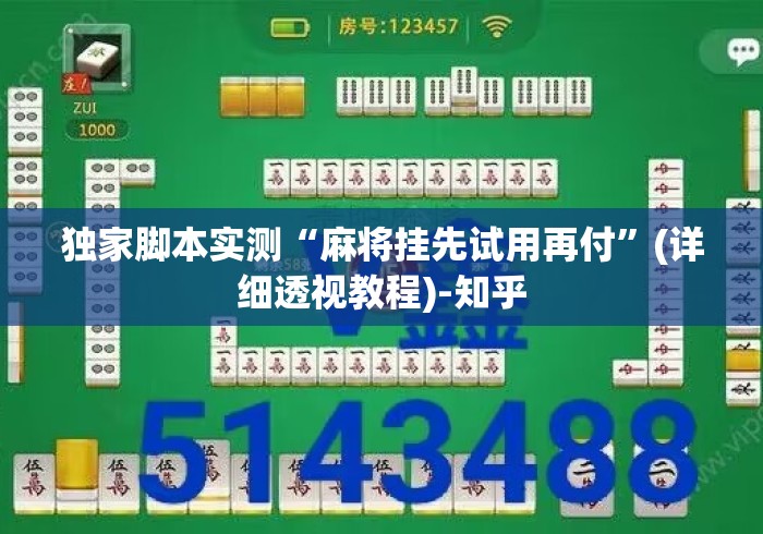 独家脚本实测“麻将挂先试用再付”(详细透视教程)-知乎