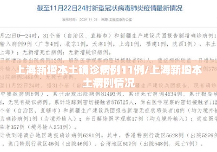 上海新增本土确诊病例11例/上海新增本土病例情况