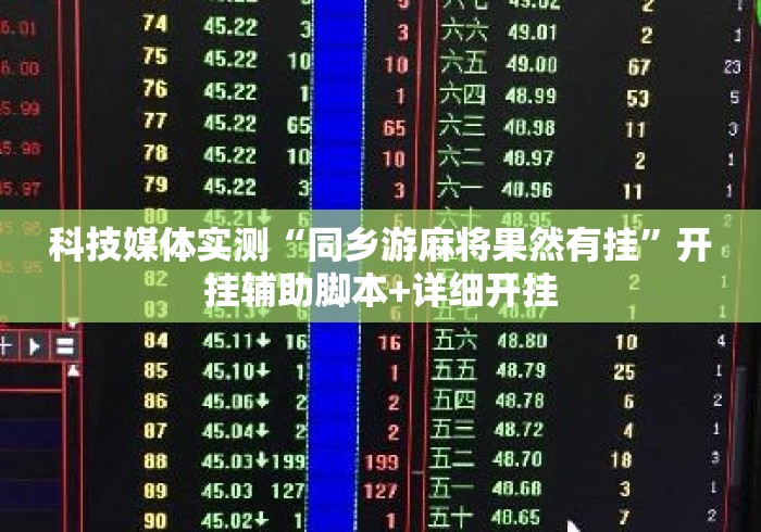 科技媒体实测“同乡游麻将果然有挂	”开挂辅助脚本+详细开挂