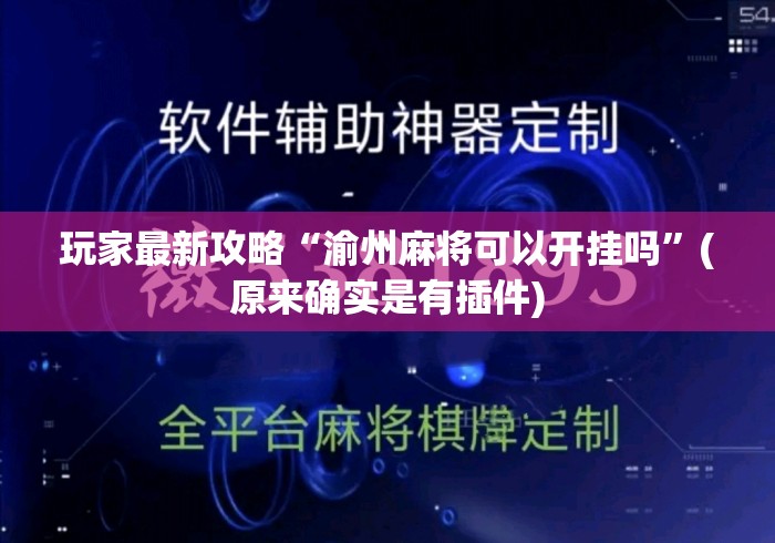 玩家最新攻略“渝州麻将可以开挂吗”(原来确实是有插件)
