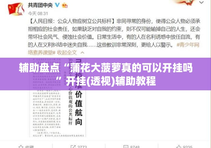 辅助盘点“蒲花大菠萝真的可以开挂吗”开挂(透视)辅助教程