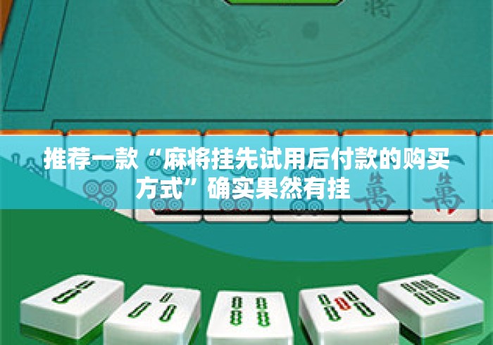 推荐一款“麻将挂先试用后付款的购买方式”确实果然有挂 