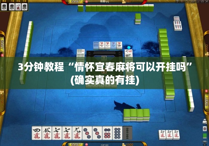 3分钟教程“情怀宜春麻将可以开挂吗	”(确实真的有挂)