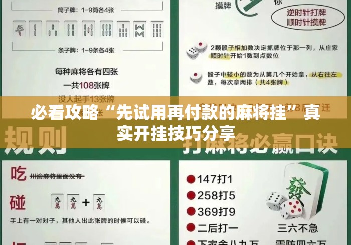 必看攻略“先试用再付款的麻将挂”真实开挂技巧分享