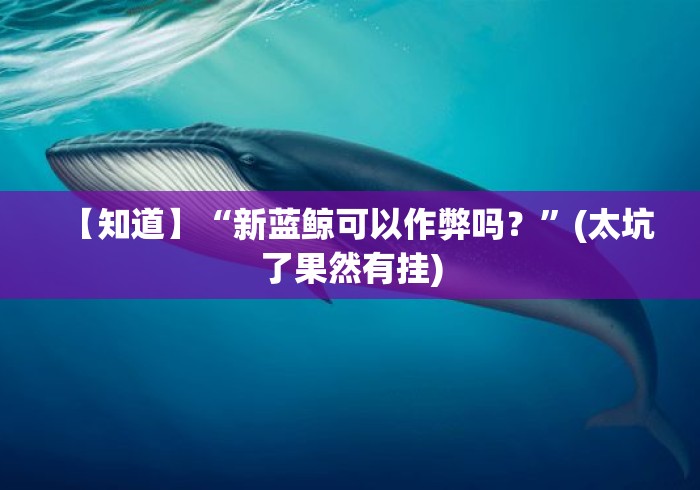 【知道】“新蓝鲸可以作弊吗？	”(太坑了果然有挂)