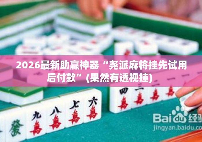 2026最新助赢神器“尧派麻将挂先试用后付款”(果然有透视挂) 
