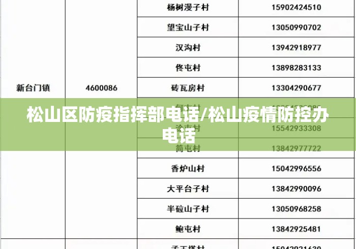 松山区防疫指挥部电话/松山疫情防控办电话 松山区防疫指挥部电话/松山疫情防控办电话