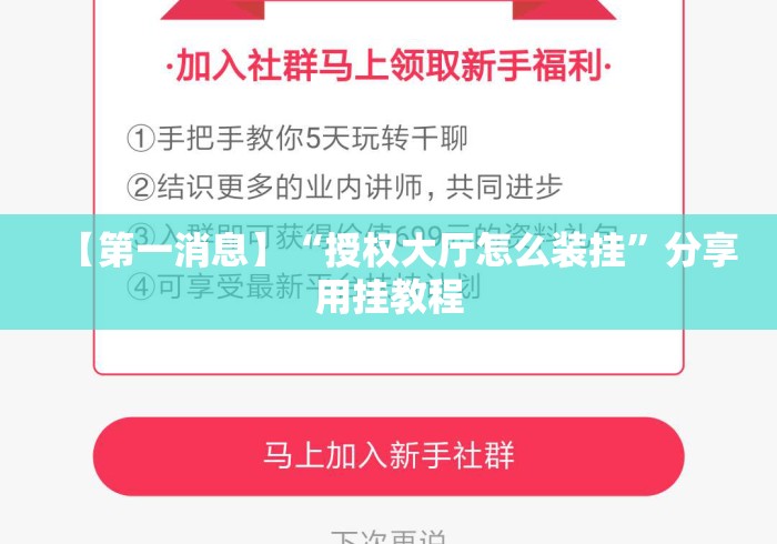 【第一消息】“授权大厅怎么装挂”分享用挂教程
