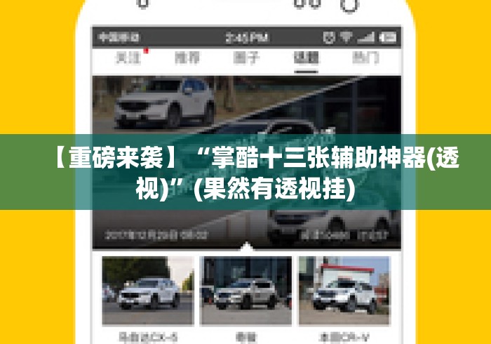 【重磅来袭】“掌酷十三张辅助神器(透视)”(果然有透视挂)