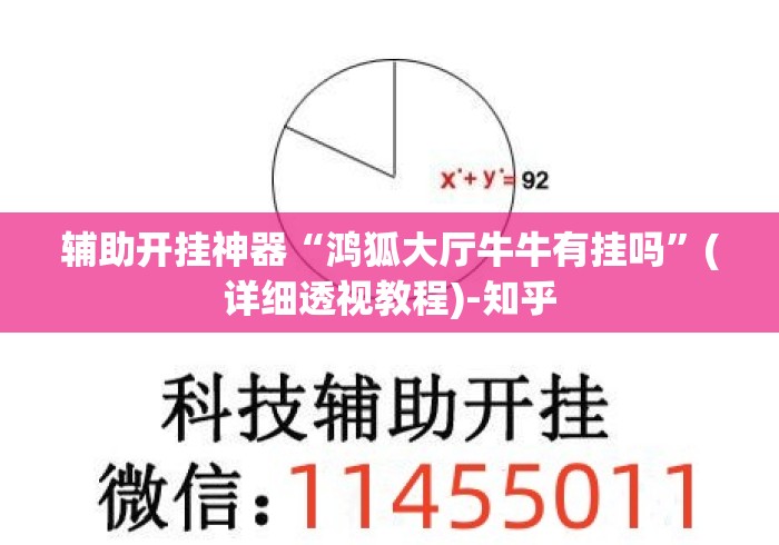 辅助开挂神器“鸿狐大厅牛牛有挂吗”(详细透视教程)-知乎