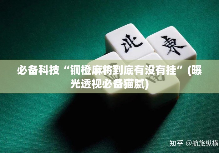 必备科技“铜橙麻将到底有没有挂	”(曝光透视必备猫腻)