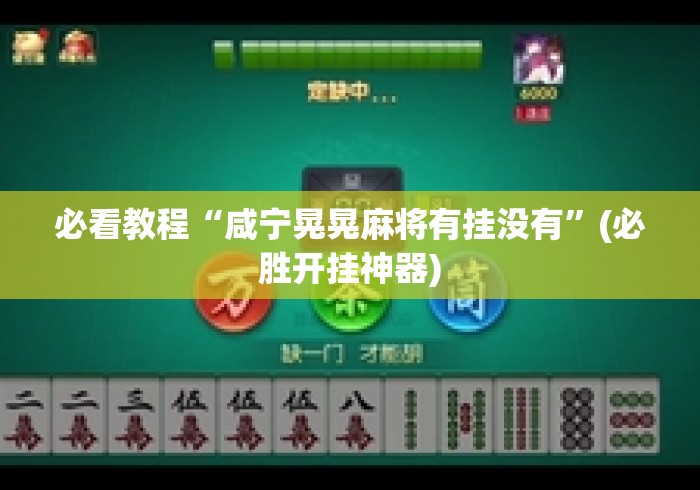 必看教程“咸宁晃晃麻将有挂没有	”(必胜开挂神器)