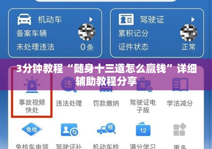 3分钟教程“随身十三道怎么赢钱”详细辅助教程分享