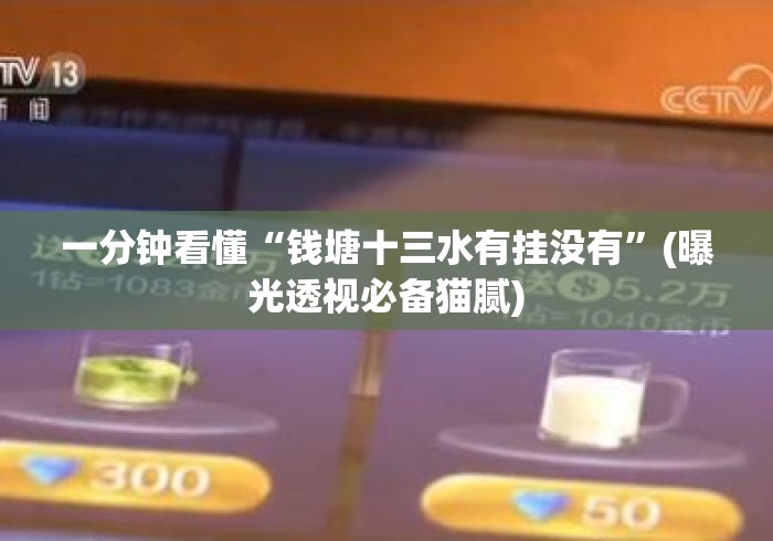 一分钟看懂“钱塘十三水有挂没有”(曝光透视必备猫腻)