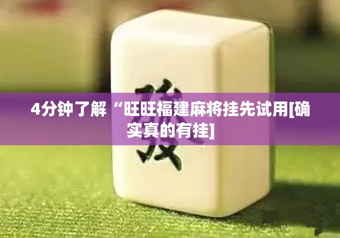 4分钟了解“旺旺福建麻将挂先试用[确实真的有挂]