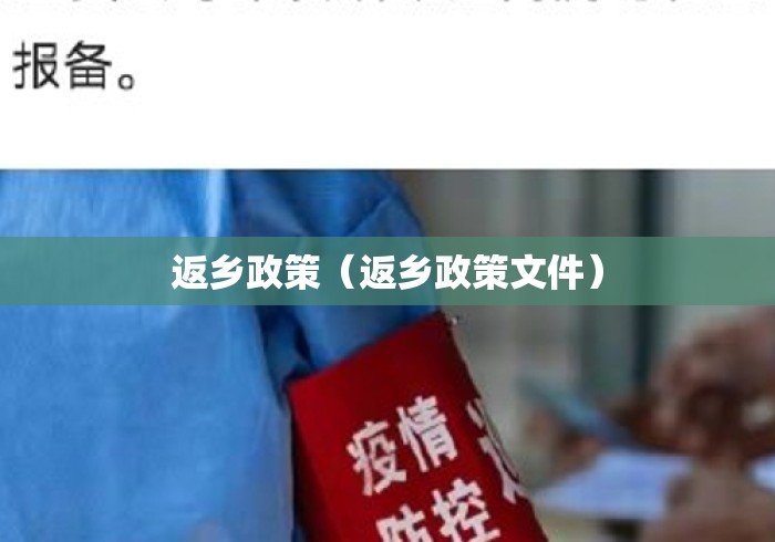 返乡政策(返乡政策文件) 返乡政策(返乡政策文件)