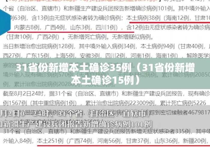 31省份新增本土确诊35例(31省份新增本土确诊15例) 31省份新增本土确诊35例(31省份新增本土确诊15例)
