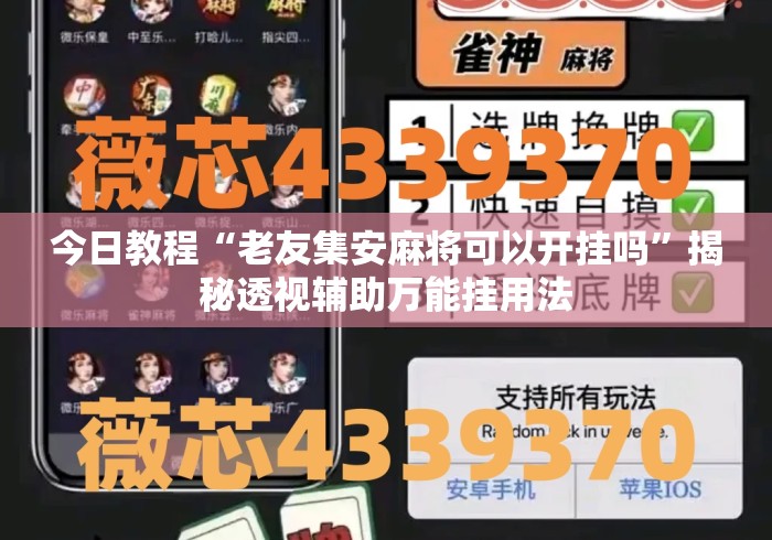 今日教程“老友集安麻将可以开挂吗”揭秘透视辅助万能挂用法