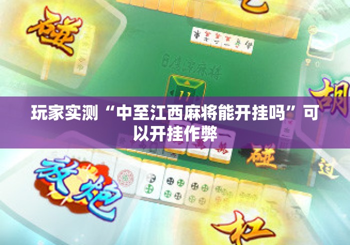 玩家实测“中至江西麻将能开挂吗”可以开挂作弊