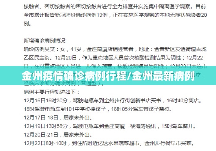 金州疫情确诊病例行程/金州最新病例 金州疫情确诊病例行程/金州最新病例