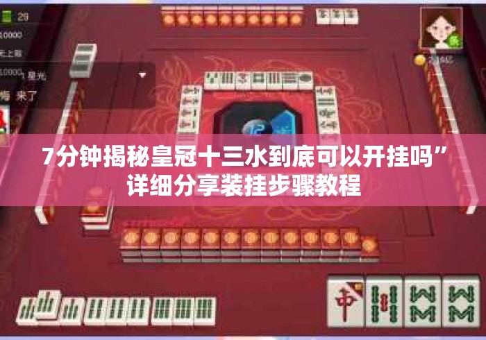 7分钟揭秘皇冠十三水到底可以开挂吗	”详细分享装挂步骤教程