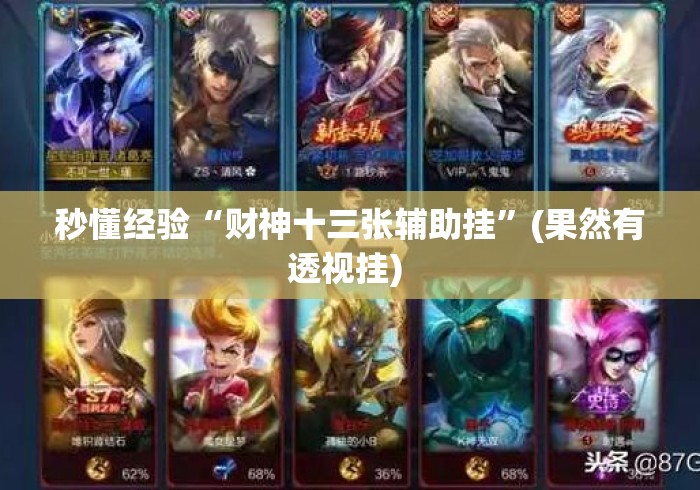 秒懂经验“财神十三张辅助挂	”(果然有透视挂) 