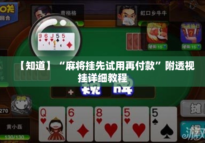 【知道】“麻将挂先试用再付款”附透视挂详细教程