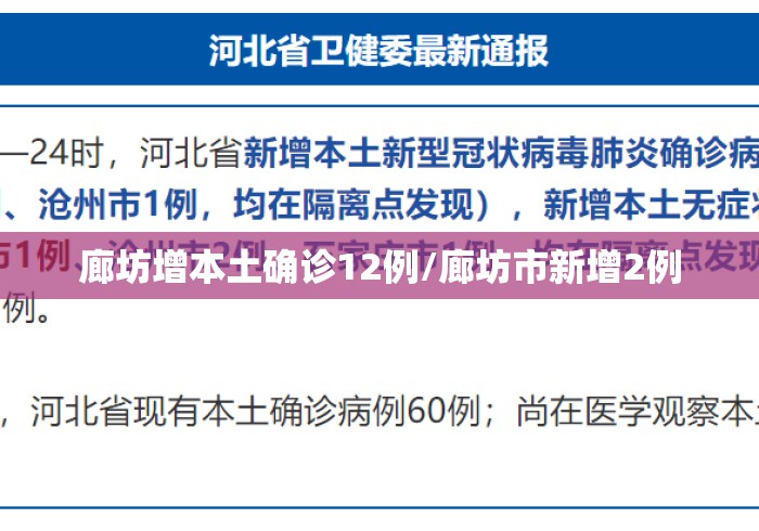 廊坊增本土确诊12例/廊坊市新增2例
