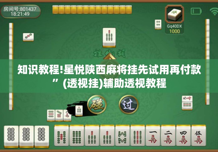 知识教程!星悦陕西麻将挂先试用再付款”(透视挂)辅助透视教程