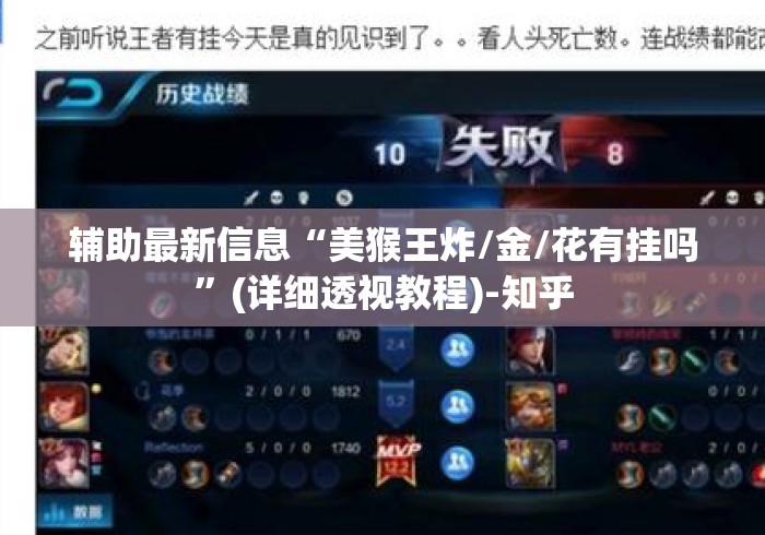 辅助最新信息“美猴王炸/金/花有挂吗”(详细透视教程)-知乎