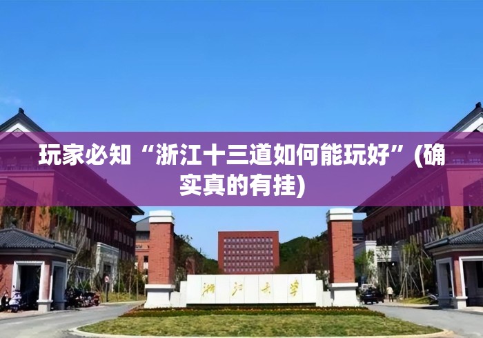 玩家必知“浙江十三道如何能玩好”(确实真的有挂)