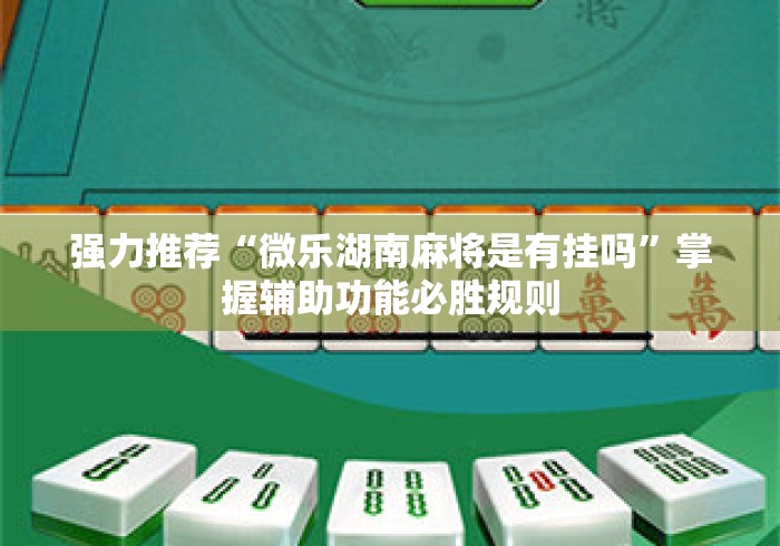 强力推荐“微乐湖南麻将是有挂吗”掌握辅助功能必胜规则