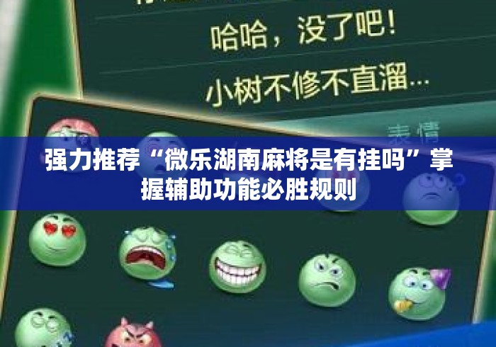 强力推荐“微乐湖南麻将是有挂吗	”掌握辅助功能必胜规则