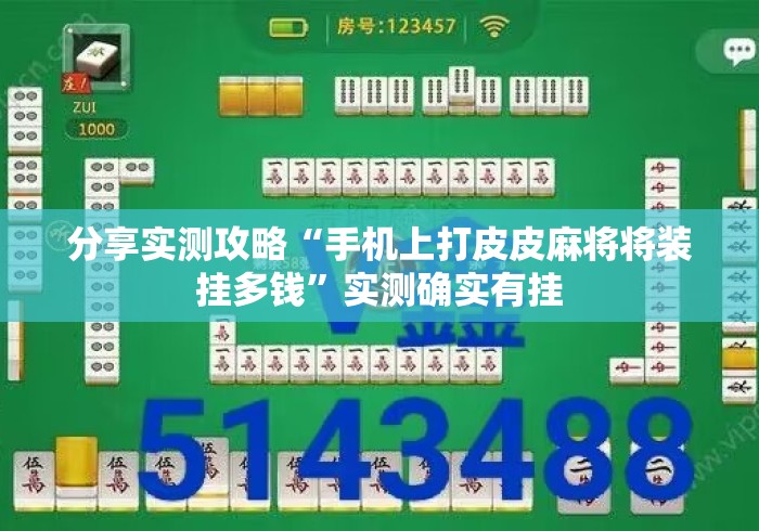 分享实测攻略“手机上打皮皮麻将将装挂多钱”实测确实有挂