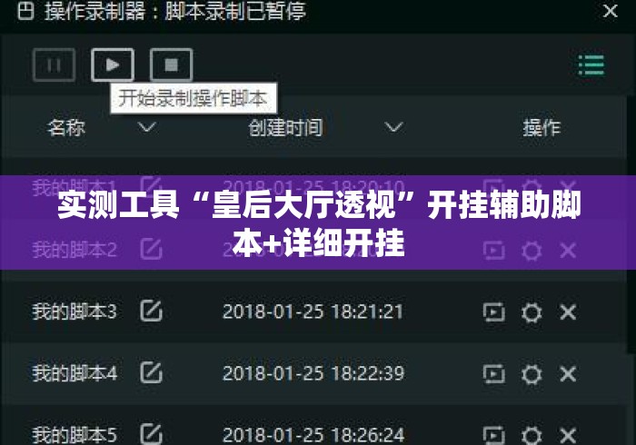 实测工具“皇后大厅透视	”开挂辅助脚本+详细开挂