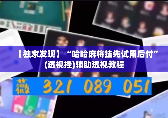 【独家发现】“哈哈麻将挂先试用后付	”(透视挂)辅助透视教程