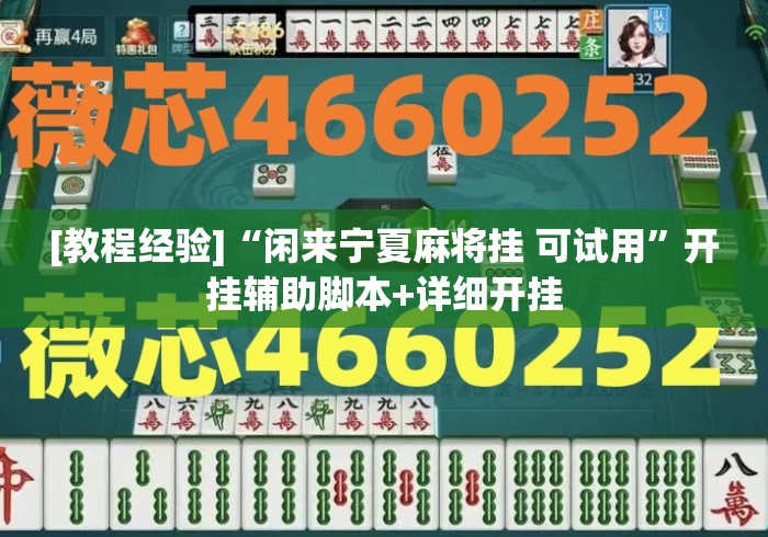 [教程经验]“闲来宁夏麻将挂 可试用”开挂辅助脚本+详细开挂