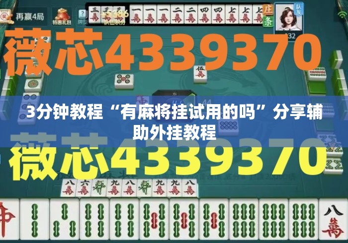3分钟教程“有麻将挂试用的吗”分享辅助外挂教程