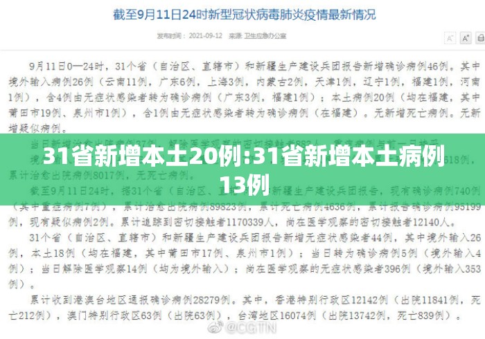 31省新增本土20例:31省新增本土病例13例 31省新增本土20例:31省新增本土病例13例