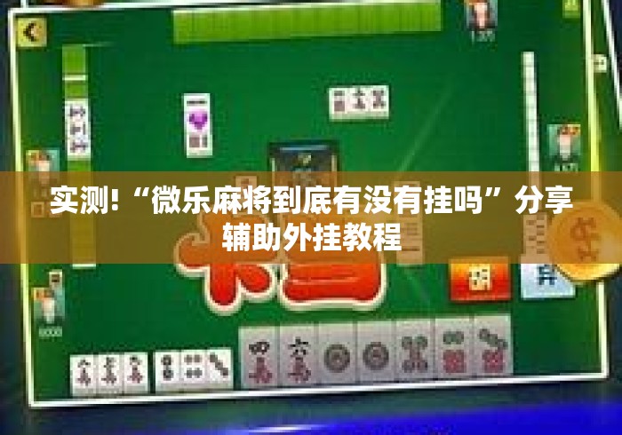 实测!“微乐麻将到底有没有挂吗	”分享辅助外挂教程