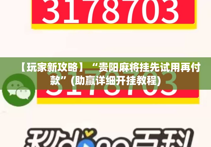 【玩家新攻略】“贵阳麻将挂先试用再付款”(助赢详细开挂教程)