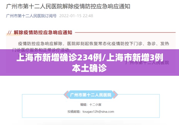 上海市新增确诊234例/上海市新增3例本土确诊