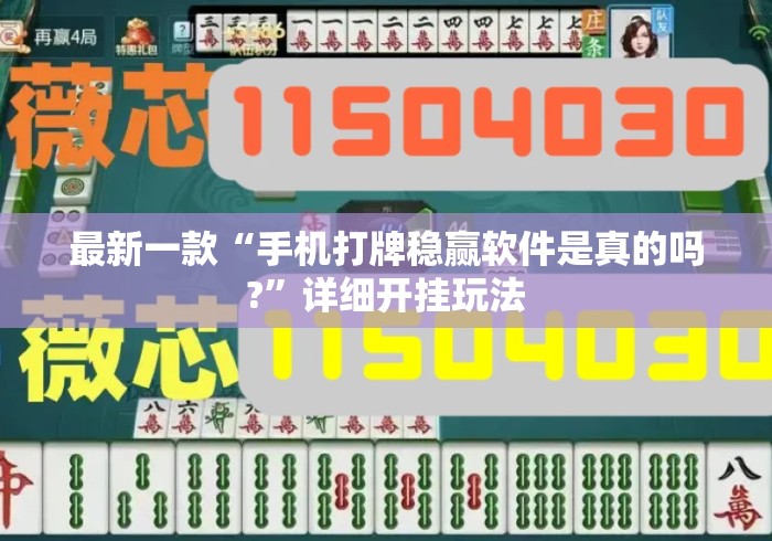 最新一款“手机打牌稳赢软件是真的吗?”详细开挂玩法