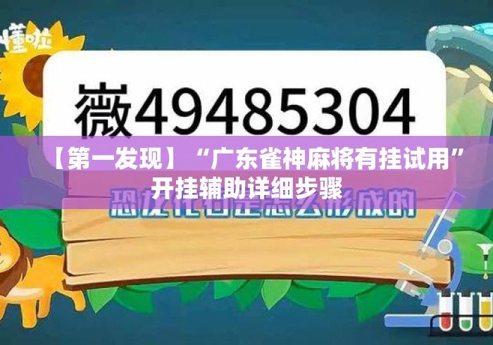 【第一发现】“广东雀神麻将有挂试用”开挂辅助详细步骤