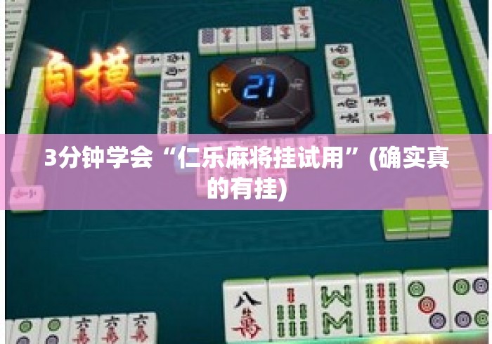 3分钟学会“仁乐麻将挂试用”(确实真的有挂)