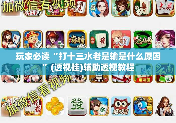 玩家必读“打十三水老是输是什么原因”(透视挂)辅助透视教程