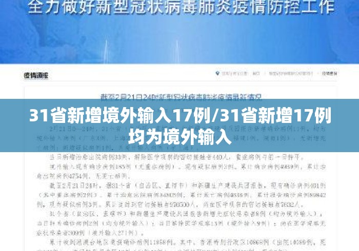 31省新增境外输入17例/31省新增17例均为境外输入